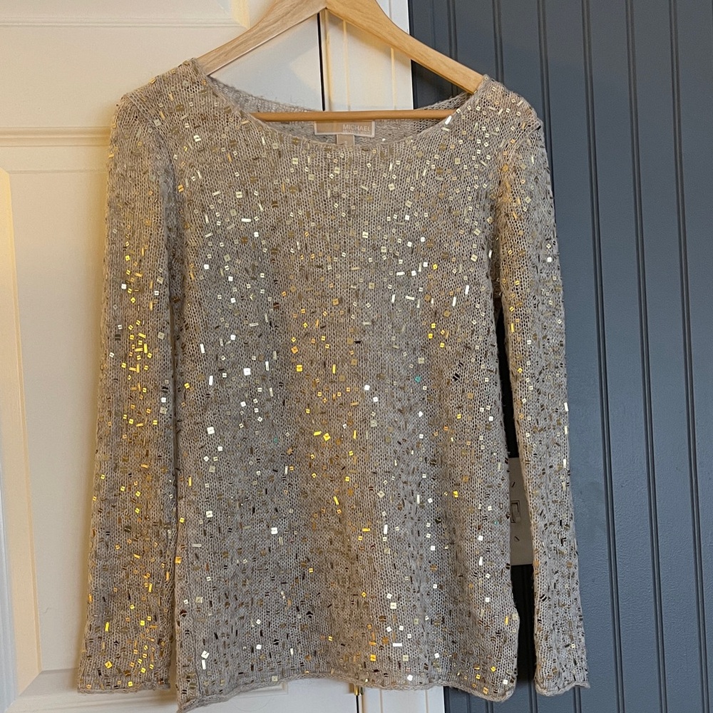 MICHAEL Michael Kors Silver Sequin Sweater
